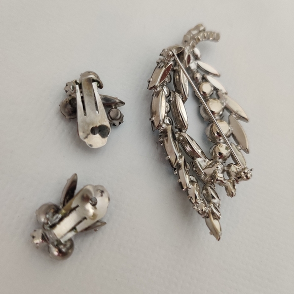 Dazzling Smoky Topaz Crystal Brooch and Earrings Juliana Style - Picture 2 of 15